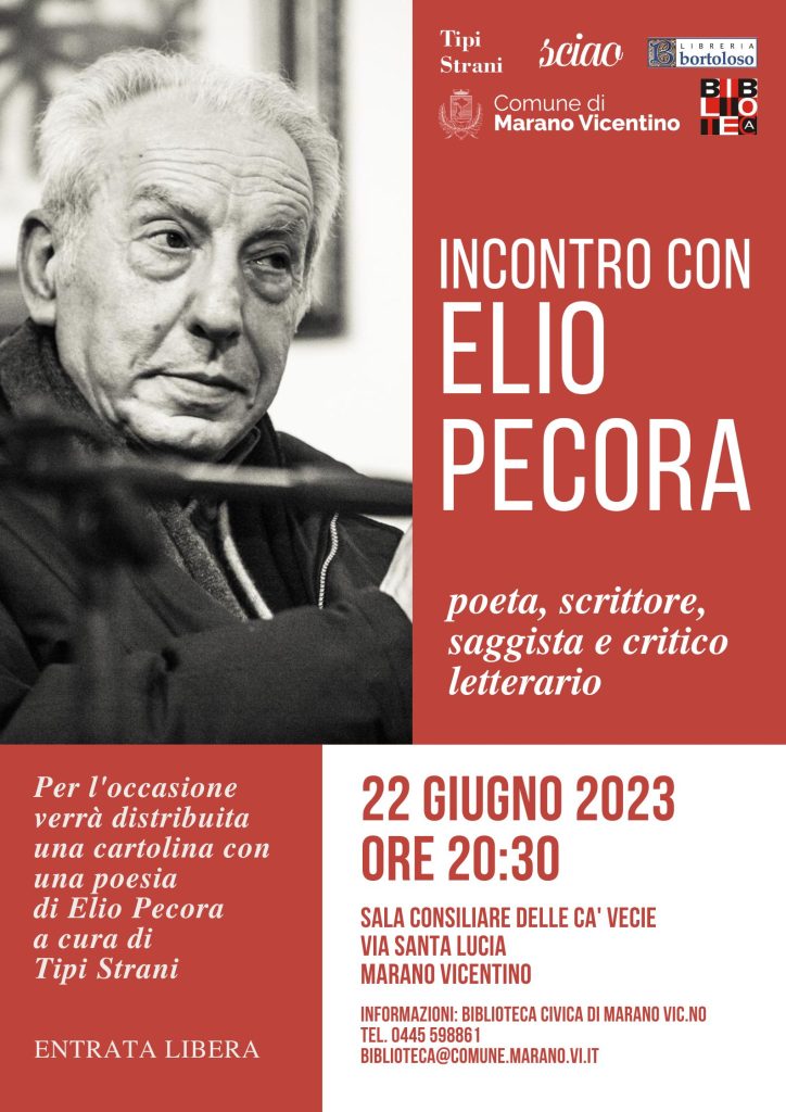 Locandina incontro con Elio Pecora