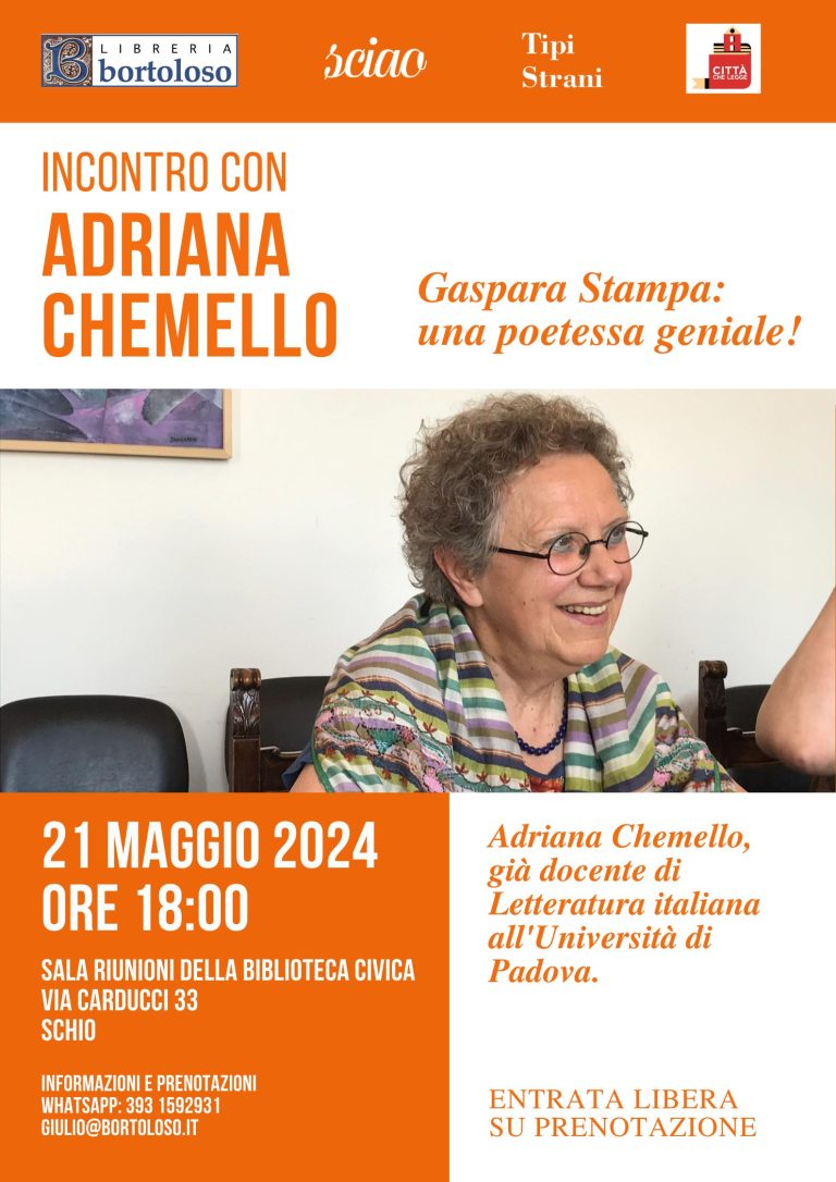 Locandina incontro Adriana Chemello
