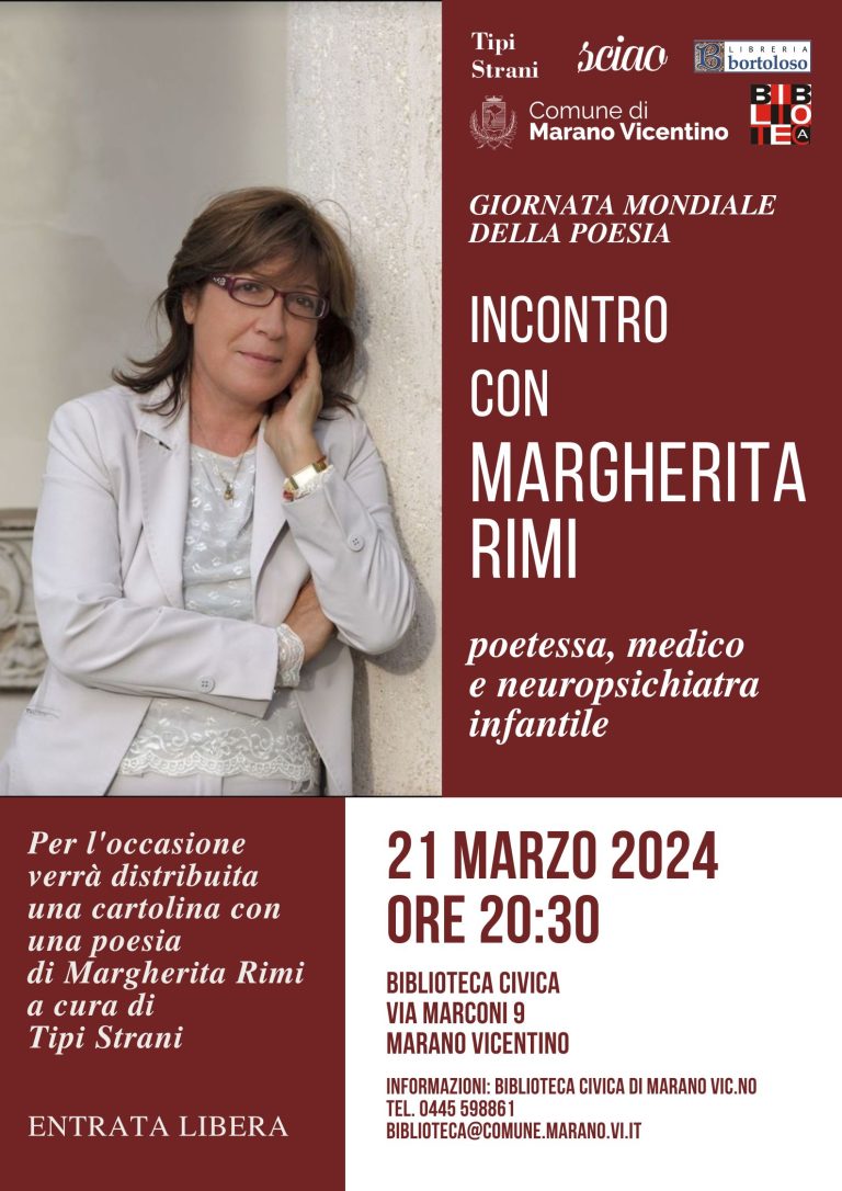 Locandina incontro con Margherita Rimi